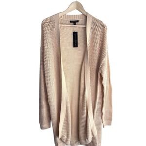 BANANA REPUBLIC Women'sOpen Front Cardigan  size XL NWT Beige Tan Open Weave